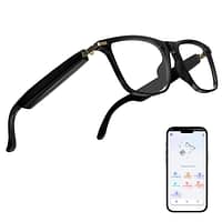 AI Translator Glasses, Bluetooth Sunglasses with 110+ Languages, Wireless AI-Powered Smart Glasses，Simultaneous Interpretation, 6H Battery Life, Anti-Blue Light & UV Protection (Transparent) — Budget Smart Glasses