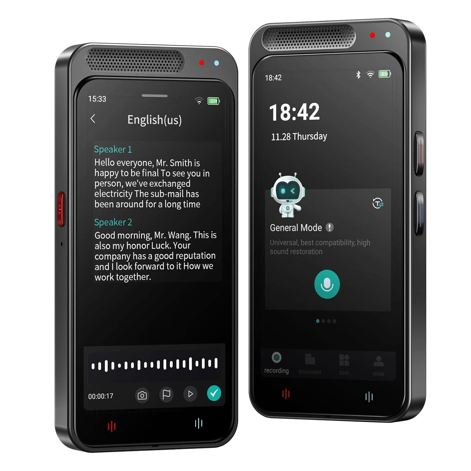 AI Voice Recorder, 80GB Digital Voice Recorder with Free Transcription, Summarize, Translation Base on AI Technology, Online Offline Work, Support 134 Languages, AI Recorder for Lectures, Meetings — Mini AI Recorder