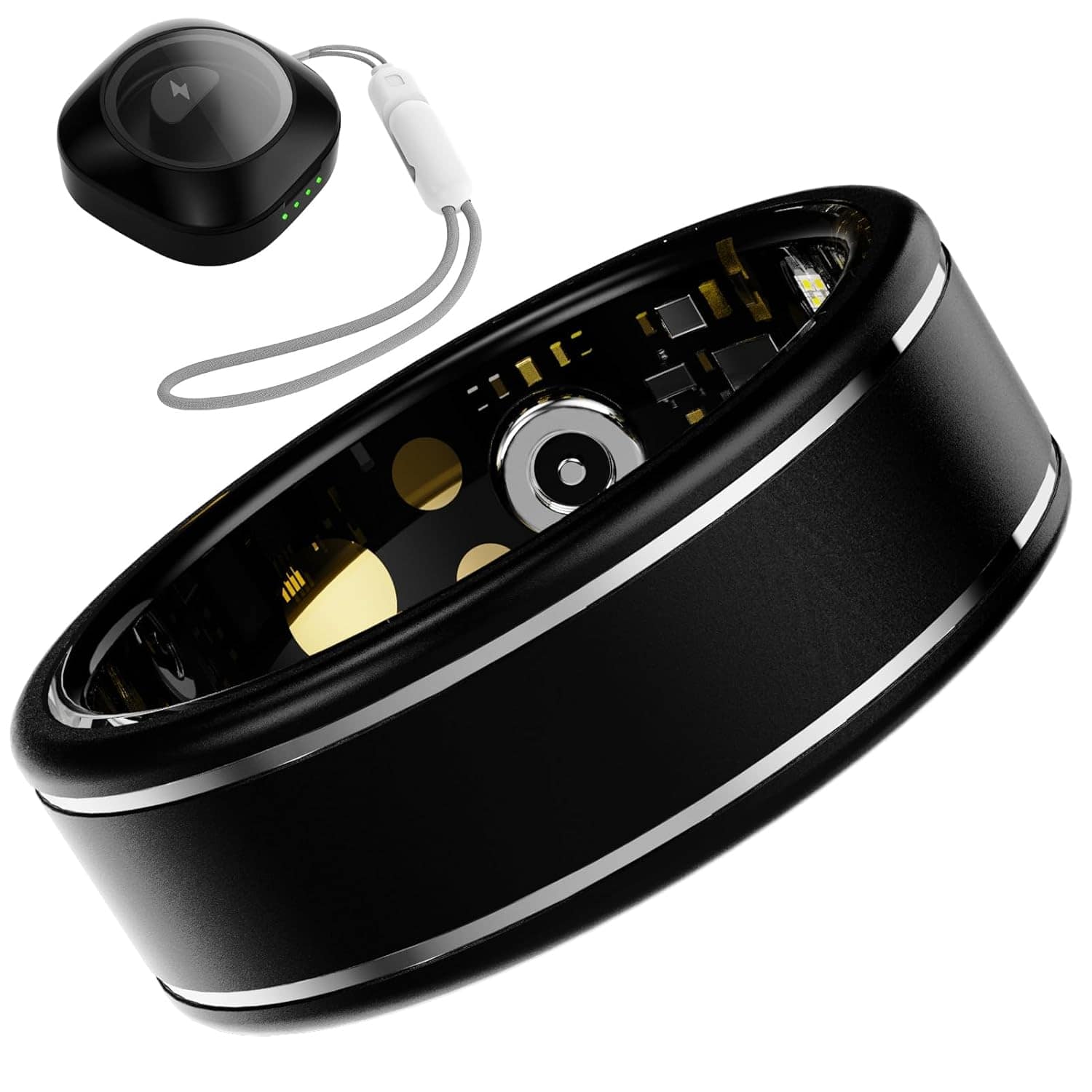 Smart Ring for Men Women – Fitness Tracker Ring with Heart Rate, SpO2, Blood Pressure, Sleep Monitoring, Step & Calorie Counter, No Subscription Fee, iOS & Android Compatible (Black, 12) — AI Smart Ring