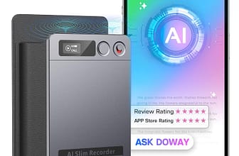 AI Voice Recorder, Note Voice Recorder – Transcribe & Summarize, AI Noise Cancellation Technology, Supports 152 Languages, 64GB Memory APP Control Audio Recorder for Lectures, Meetings, Calls, Gray