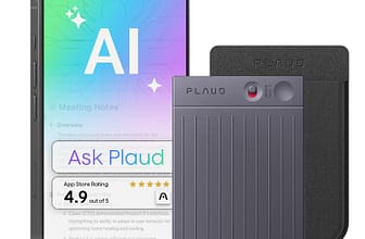 Plaud Note AI Voice Recorder, Voice Recorder w/Case, App Control, Transcribe & Summarize with AI Technology, Support 112 Languages, 64GB Memory, Audio Recorder for Lectures, Meetings, Calls, Black