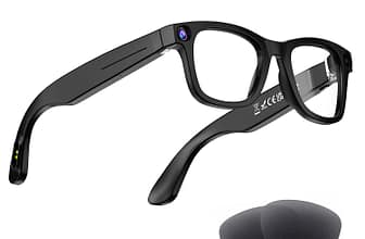 AI Smart Glasses with Camera, 8MP HD Camera Glasses, 1080P Video Recording Sunglasses, Real Time Translation, Voice Assistant, Open-Ear Audio for Travel, Meetings & Vlogging — Entry-Level Smart Glasses